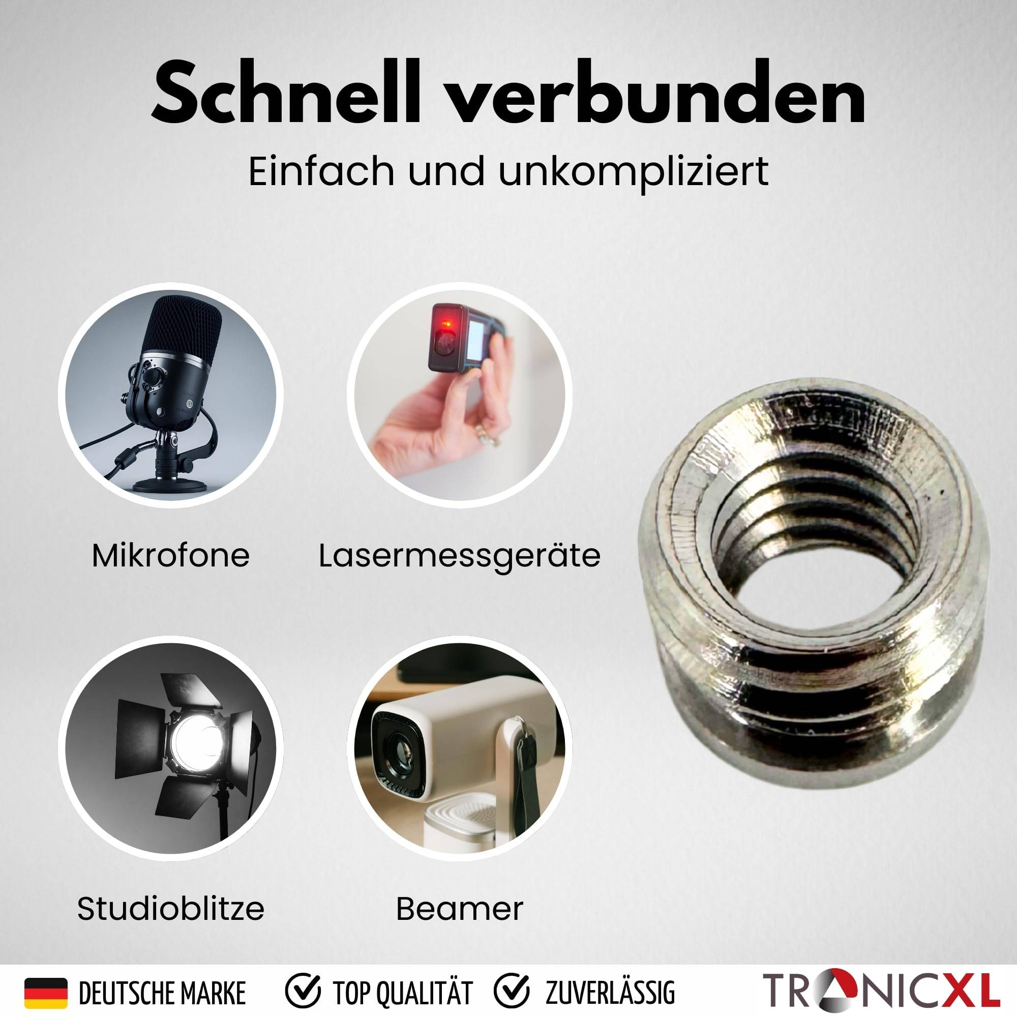 25 Adapter 1/4 auf 3/8 Zoll Kamera Schraubadapter Mikrofonständeradapter Stativgewindeadapter Gewindeadapter Schraube Gewinde 1/4" 3/8" I 25 Stück