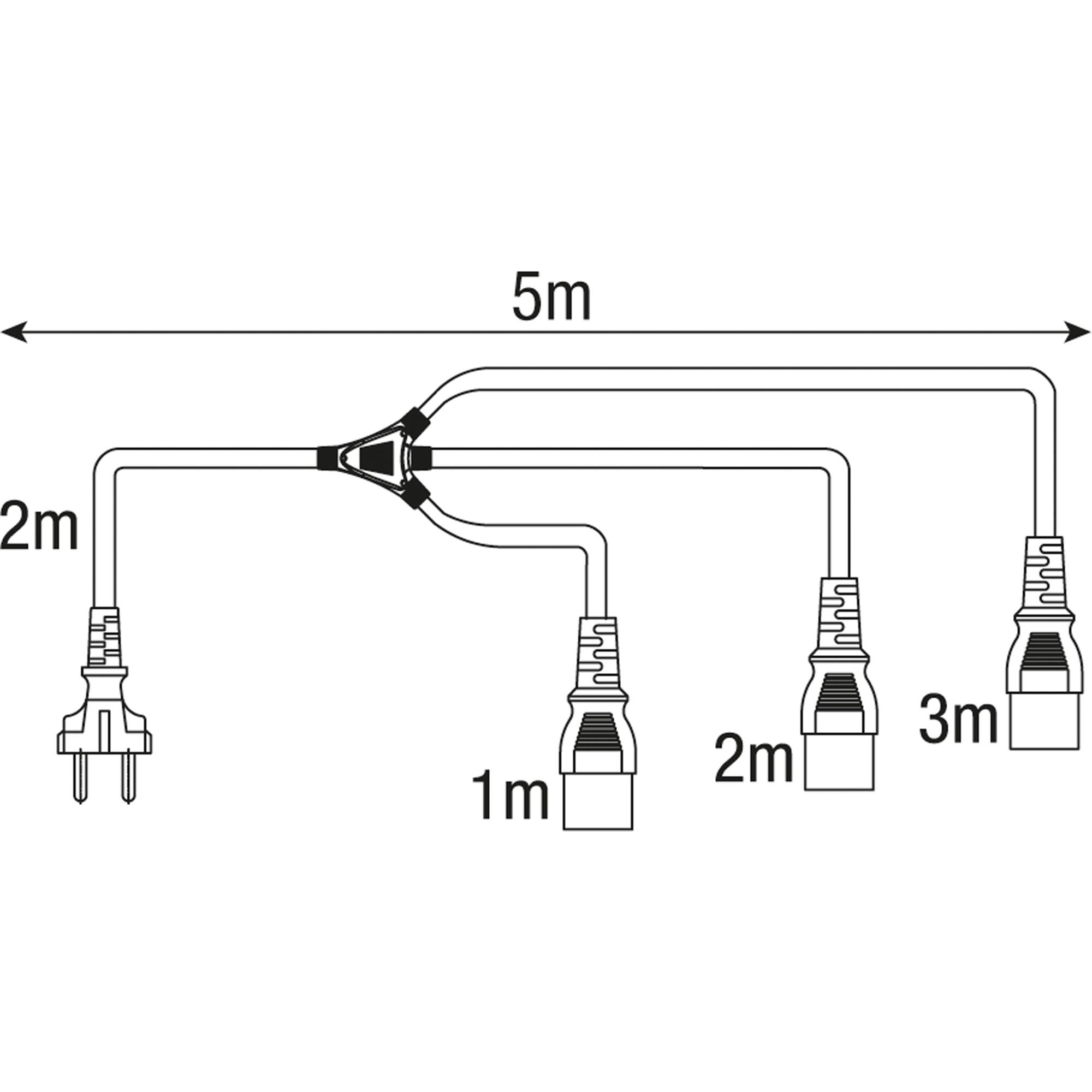 DAP Schuko to powerCON TRUE1 TOP split 3-way 3 m
