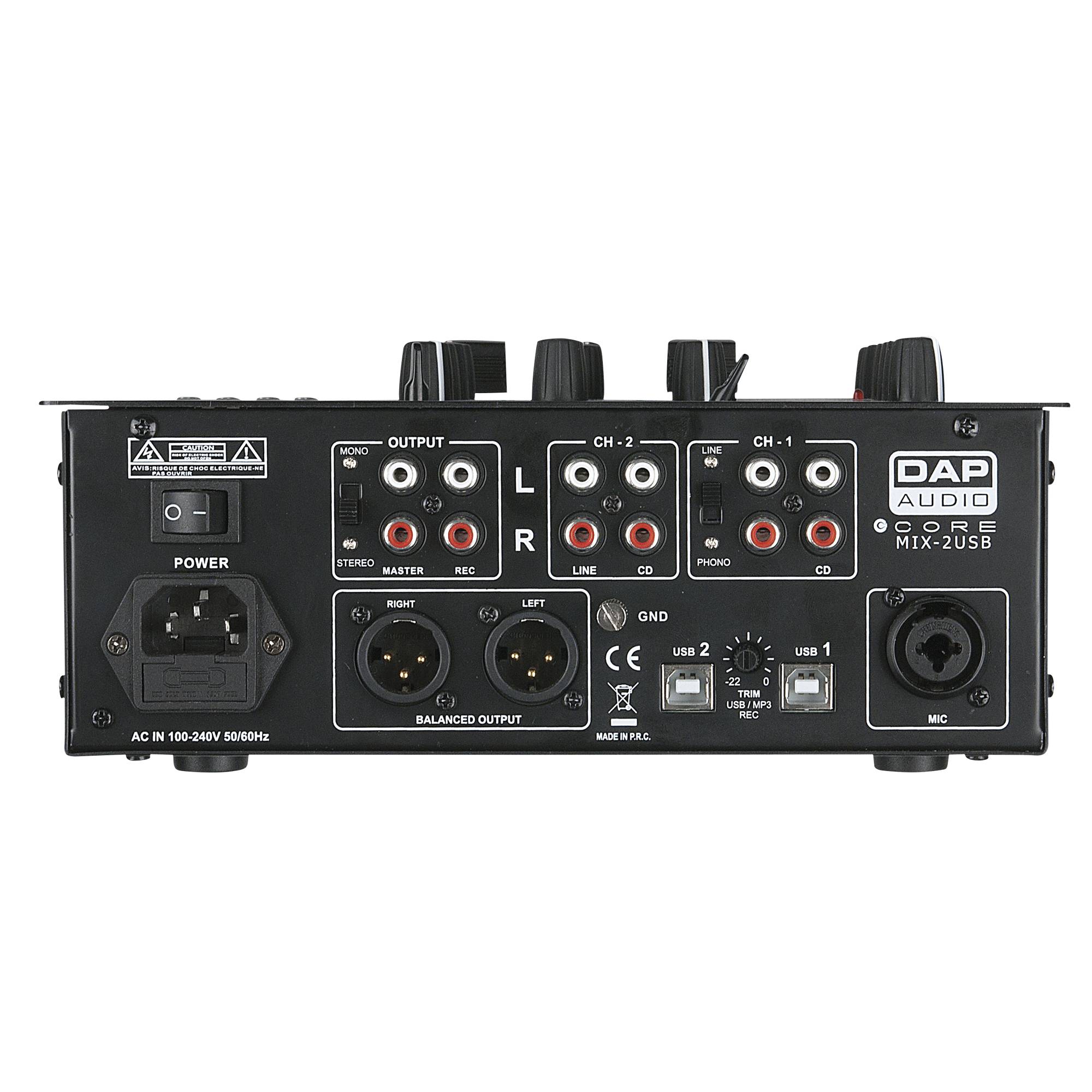 DAP CORE MIX-2 USB Zweikanal-DJ-Mixer mit USB-Schnittstelle