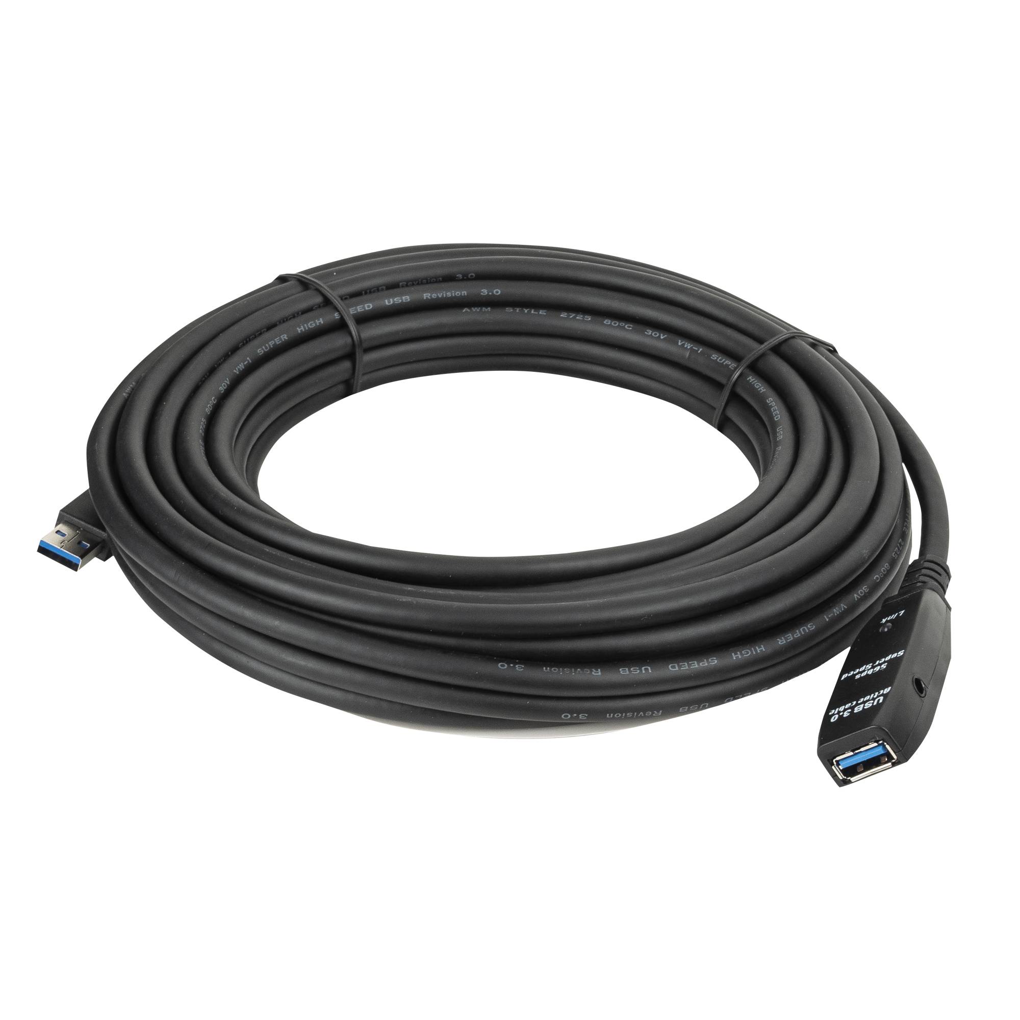 DAP USB 3.0 Active Extension Cable black, male - female 15 m - schwarz - männlich - weiblich
