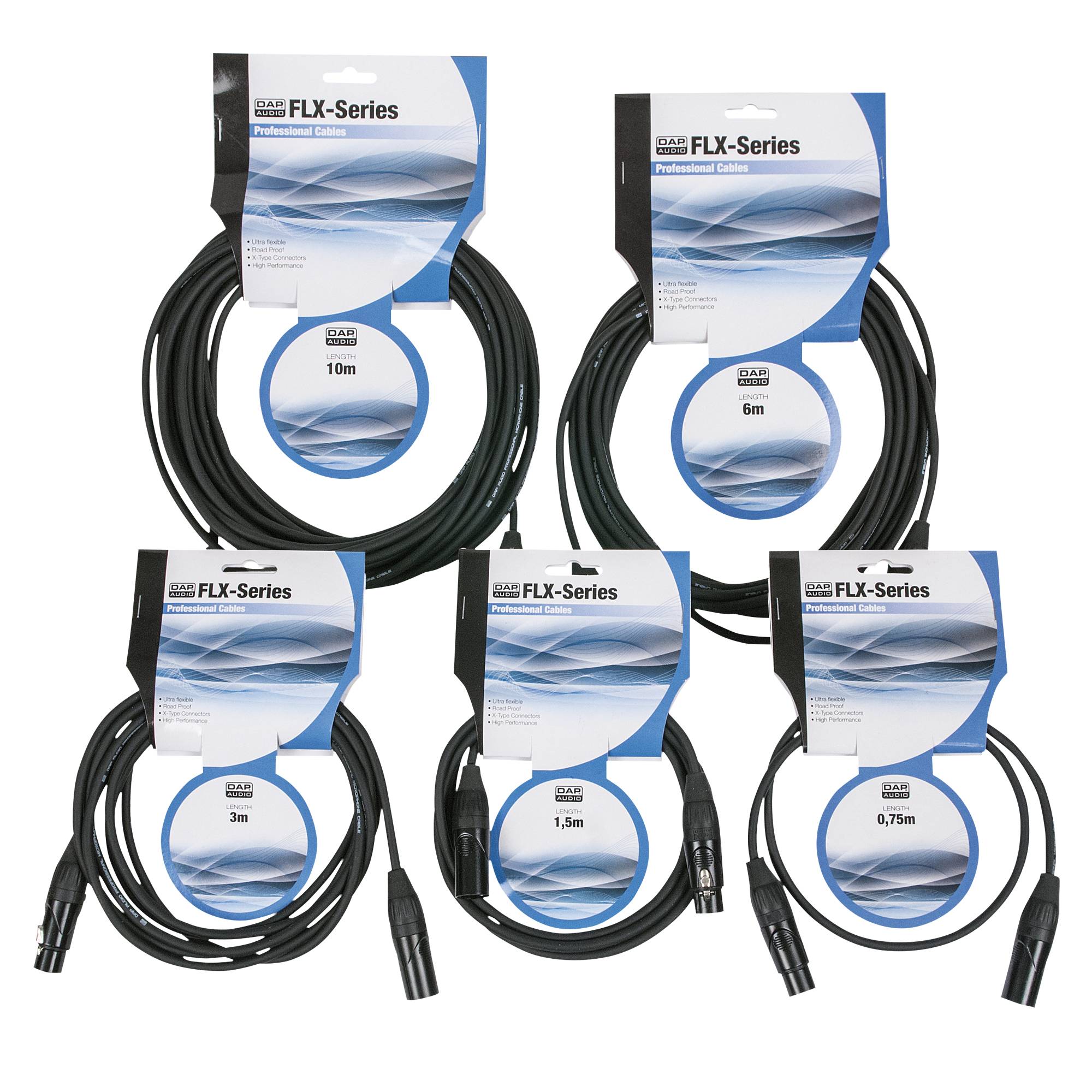 DAP FLX01- bal. XLR/M 3P to XLR/F 3P X-type 10 m