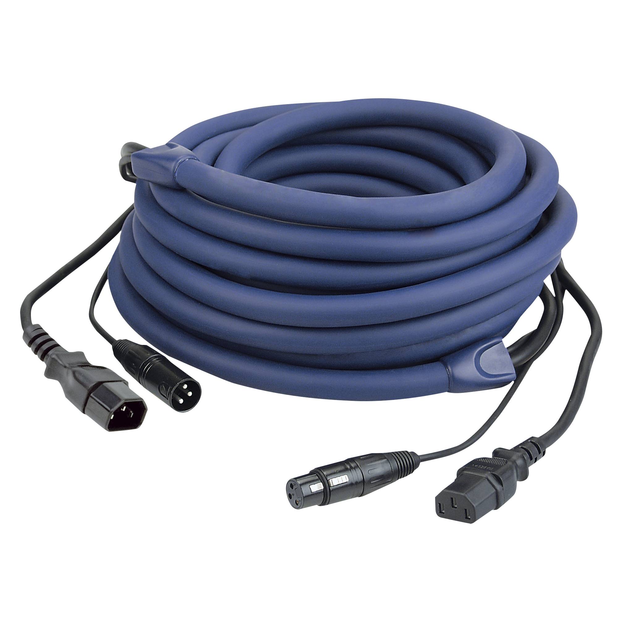 DAP FP12 - IEC/XLR M - IEC/XLR F - DMX / Power 3m LICHT Strom- und Signalkabel