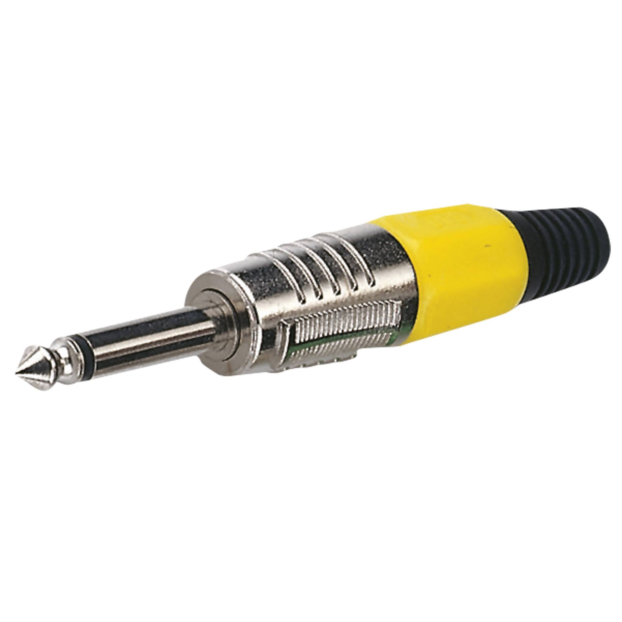 DAP 6.3 mm Jack Plug Mono Nickel housing Gelbe Kappe