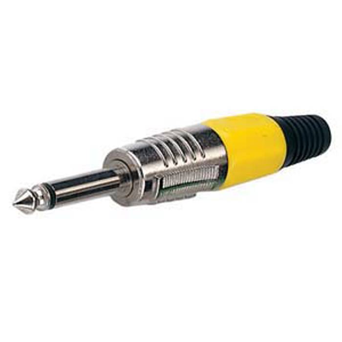 DAP 6.3 mm Jack Plug Mono Nickel housing Gelbe Kappe