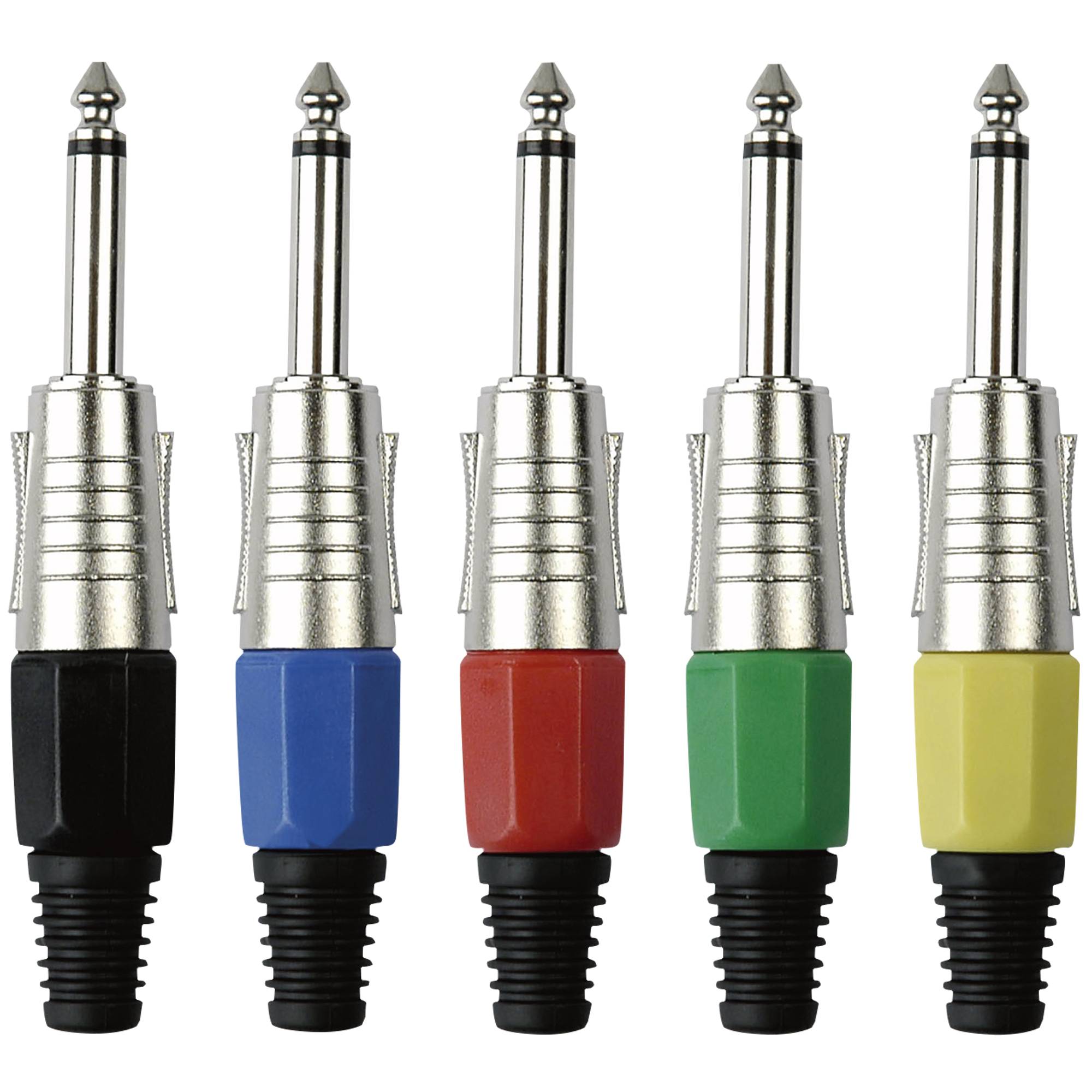 DAP 6.3 mm Jack Plug Mono Nickel housing Schwarze Kappe