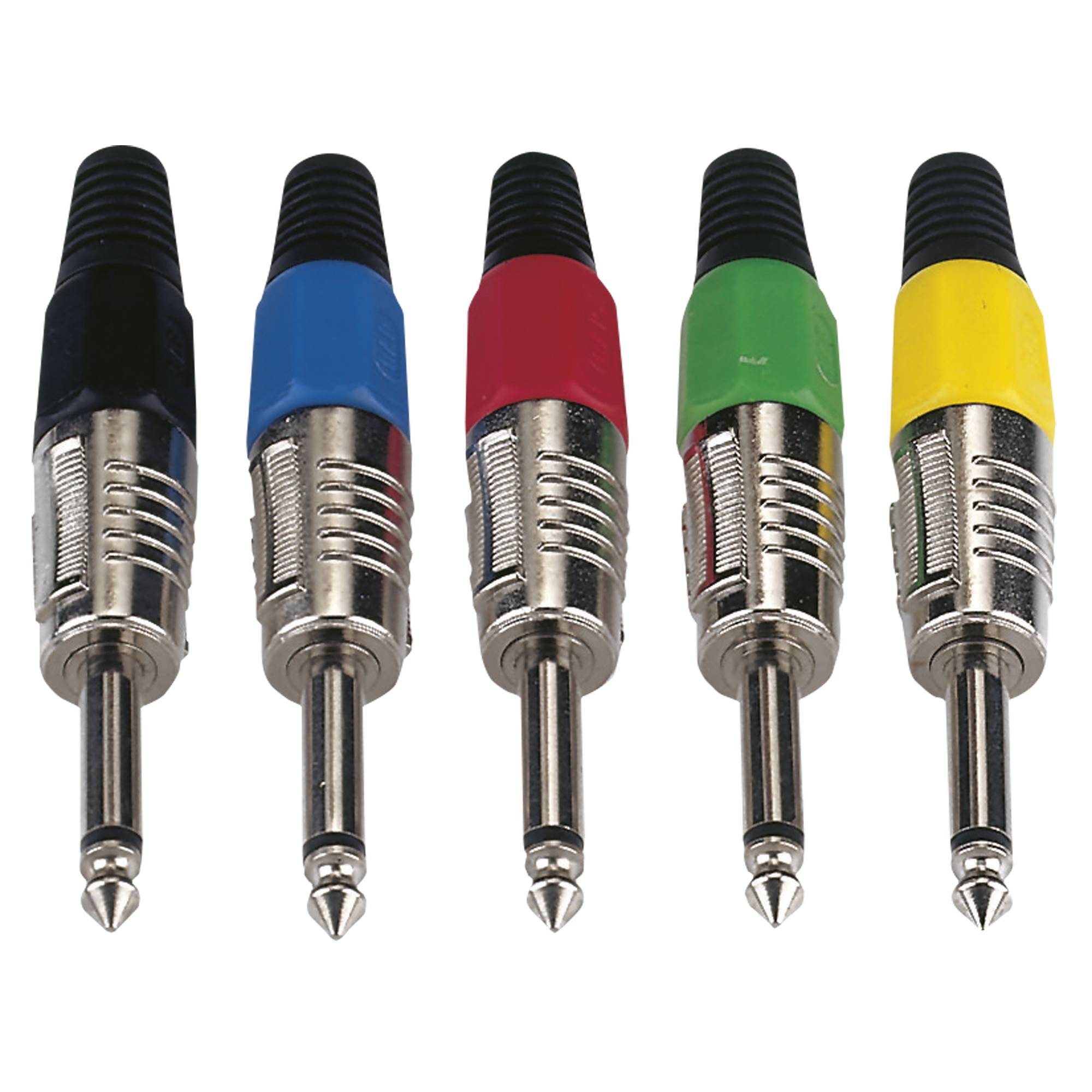 DAP 6.3 mm Jack Plug Mono Nickel housing Schwarze Kappe