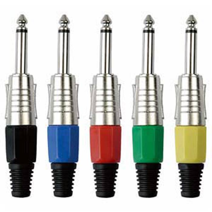 DAP 6.3 mm Jack Plug Mono Nickel housing Schwarze Kappe