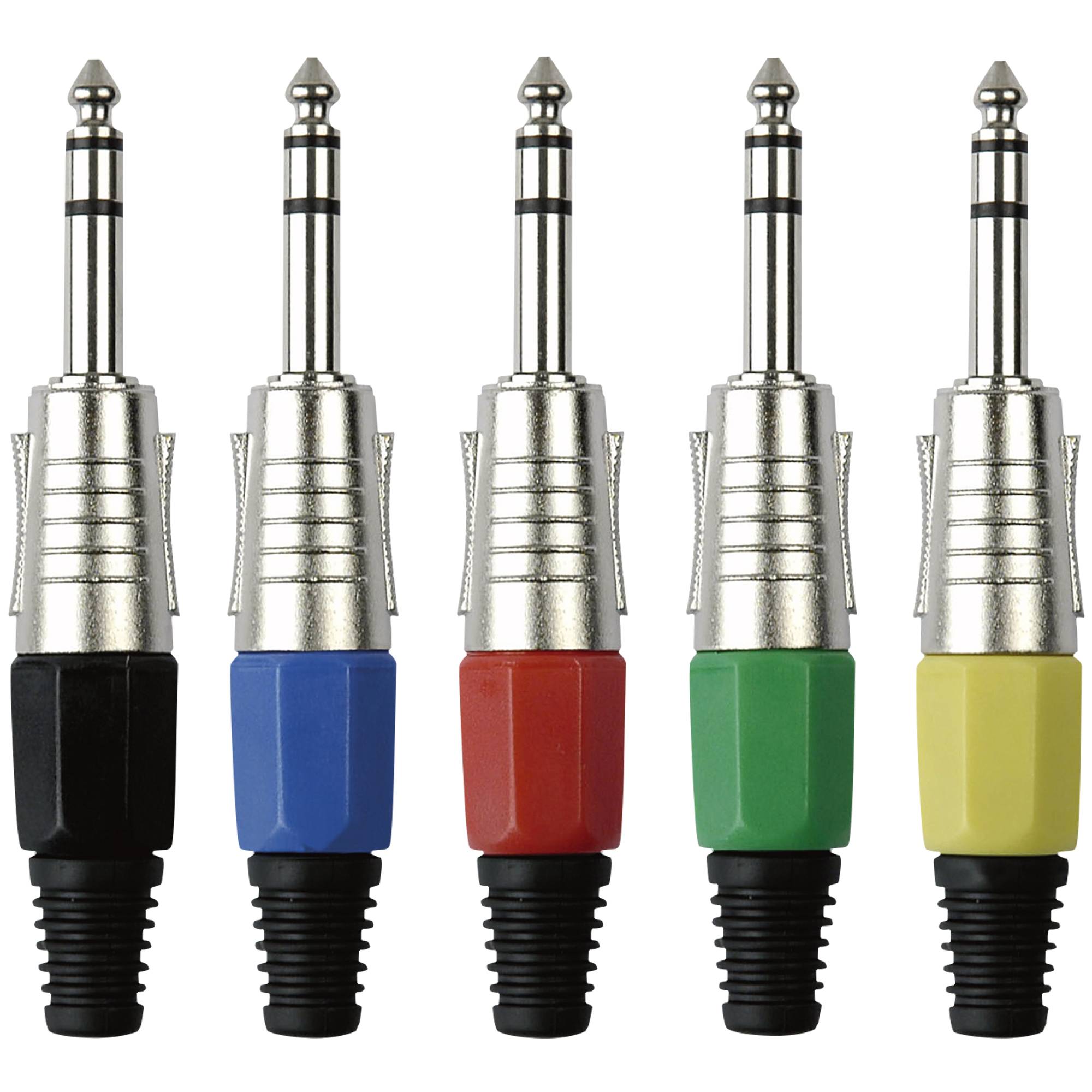 DAP 6.3 mm Jack Plug Stereo Nickel housing Schwarze Kappe