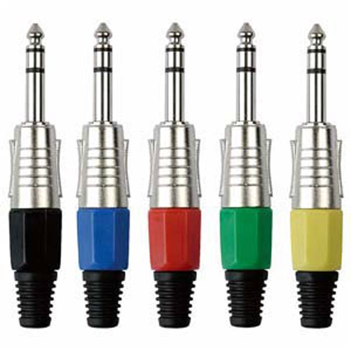 DAP 6.3 mm Jack Plug Stereo Nickel housing Schwarze Kappe