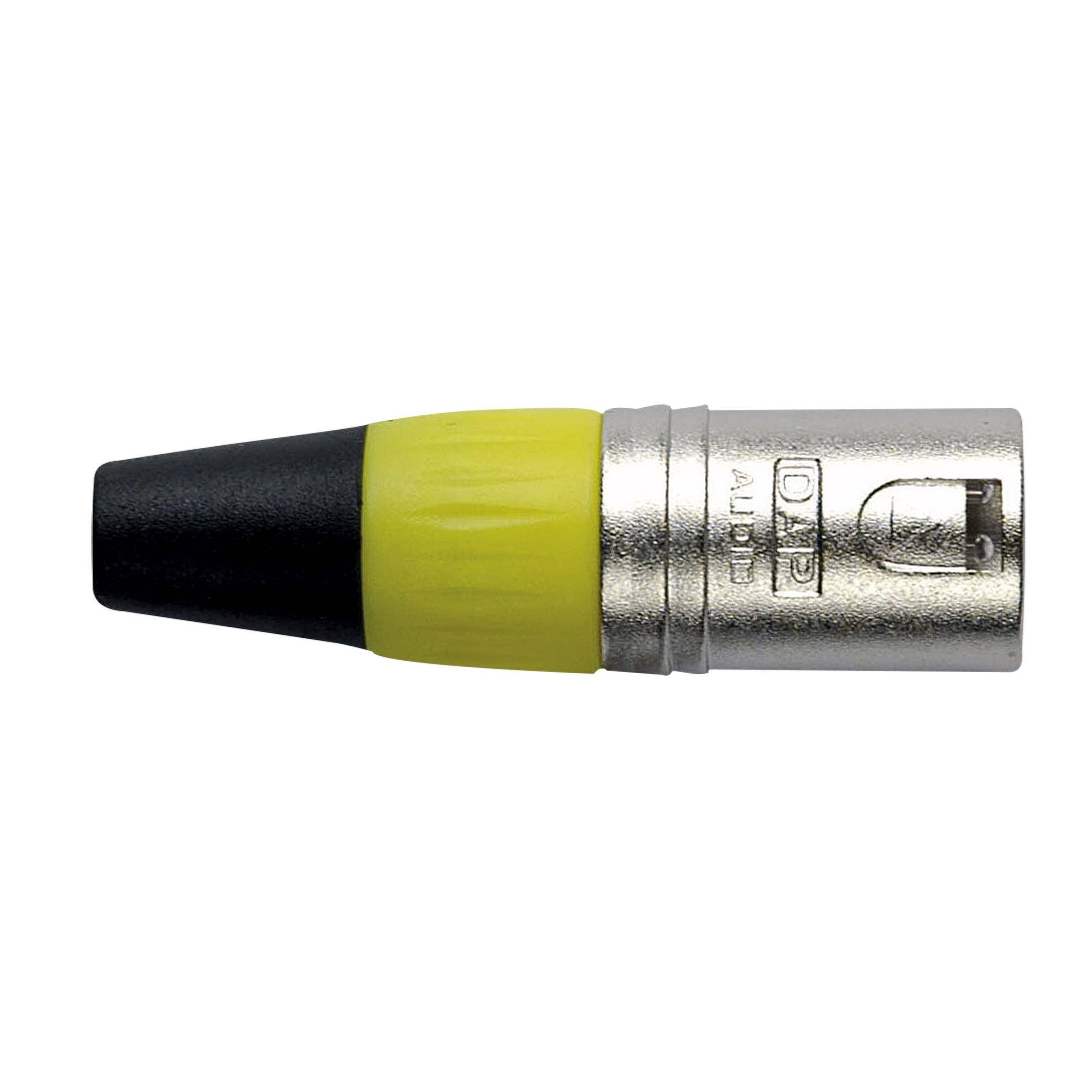 DAP XLR 3P Connector - male - nickel housing Gelbe Kappe