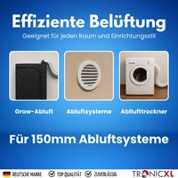 150mm Lüftungsgitter Abluftgitter mit Fliegengitter für Bad Küche Trockner Wohnmobil Gewächshaus Garage Growbox Abluft Zuluft Klimaanlage 150mm Lüftungsgitter Abluftgitter mit Fliegengitter für Bad Küche Trockner Wohnmobil Gewächshaus Garage Growbox Abluft Zuluft Klimaanlage