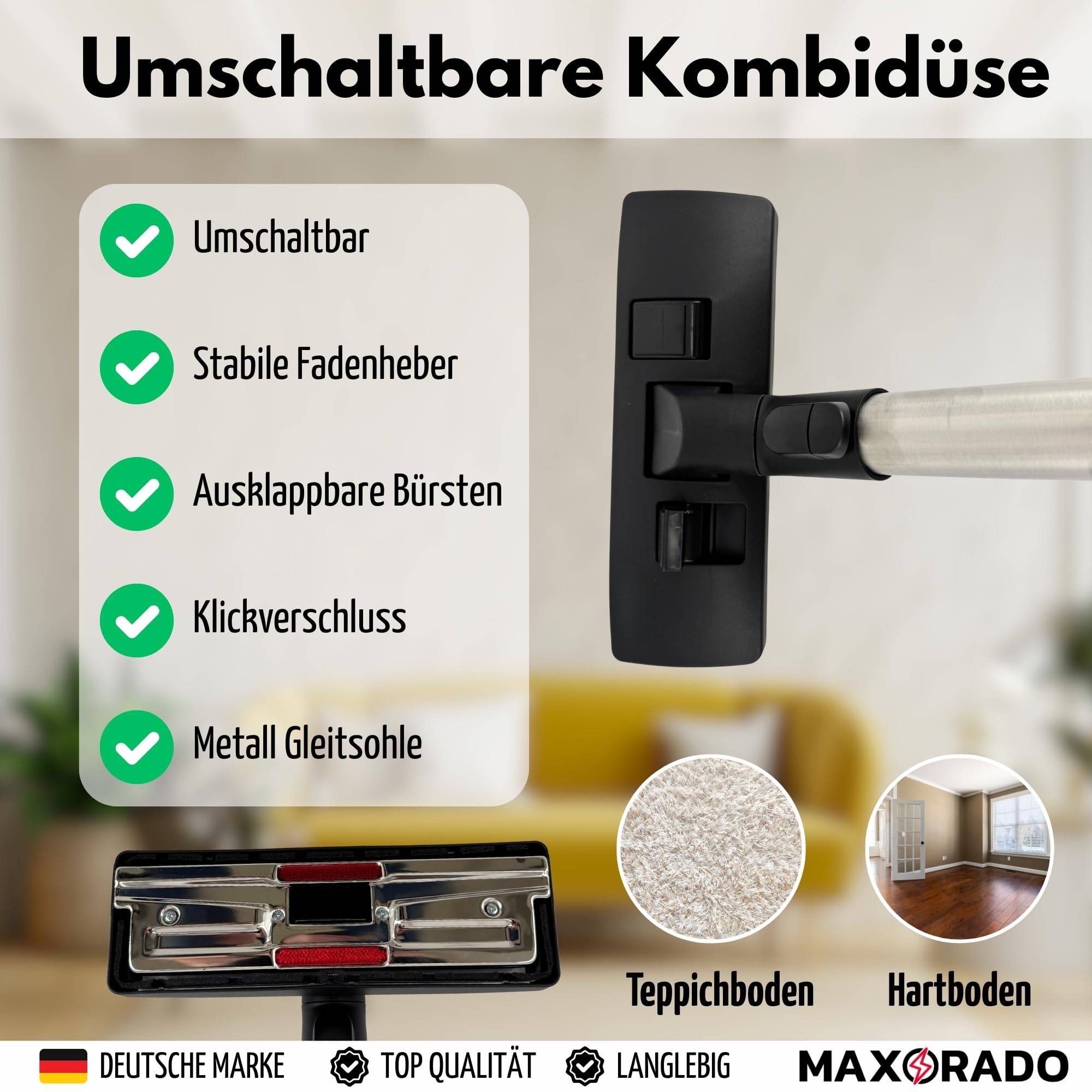 Rohr Staubsauger Bodendüse Schlauch Griff kompatibel mit Miele S8 S8000 C3 Complete & C3 Compact z.B. S8330 S8340 S8390 83790 C3 EcoLine Cat&Dog