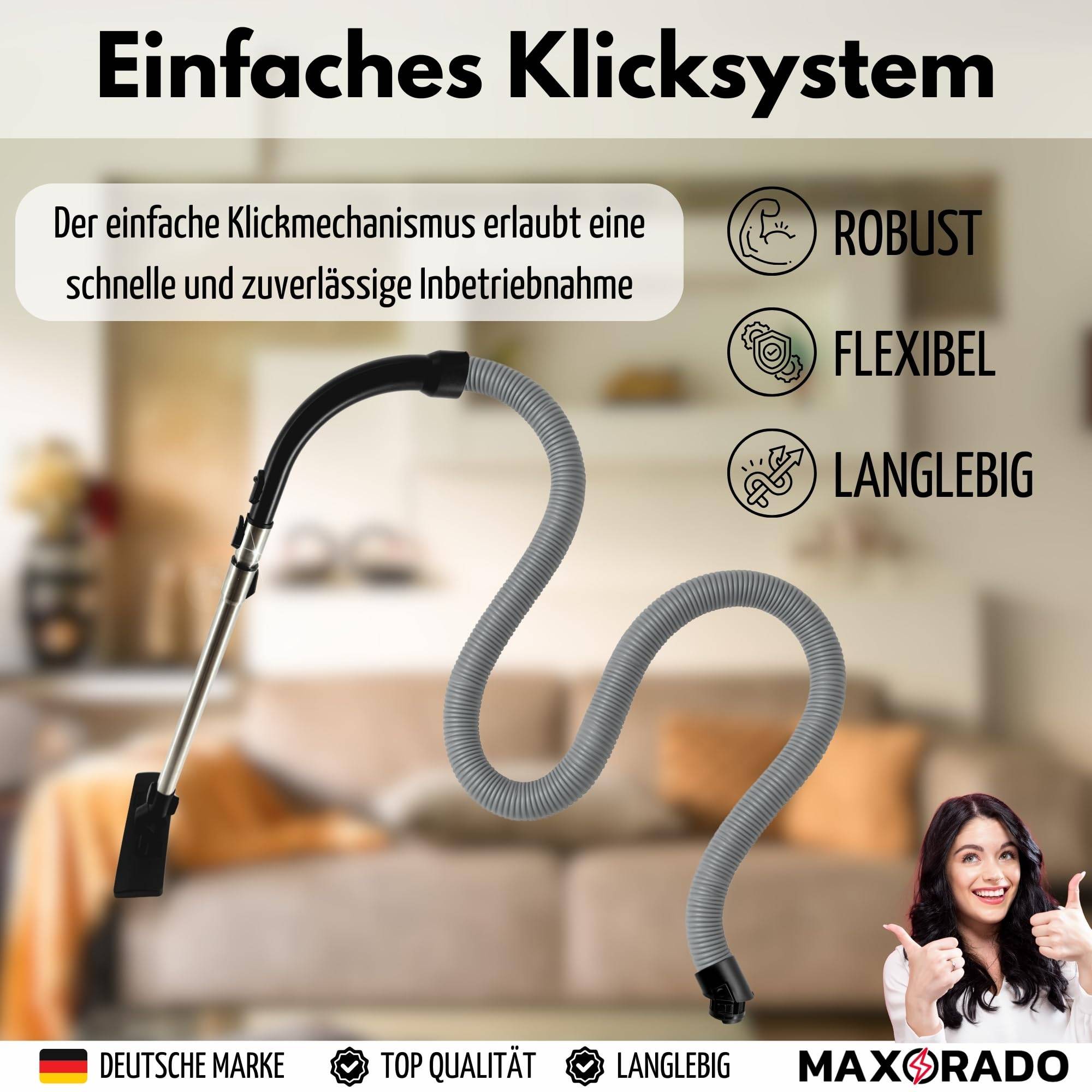 Rohr Staubsauger Bodendüse Schlauch Griff kompatibel mit Miele S8 S8000 C3 Complete & C3 Compact z.B. S8330 S8340 S8390 83790 C3 EcoLine Cat&Dog