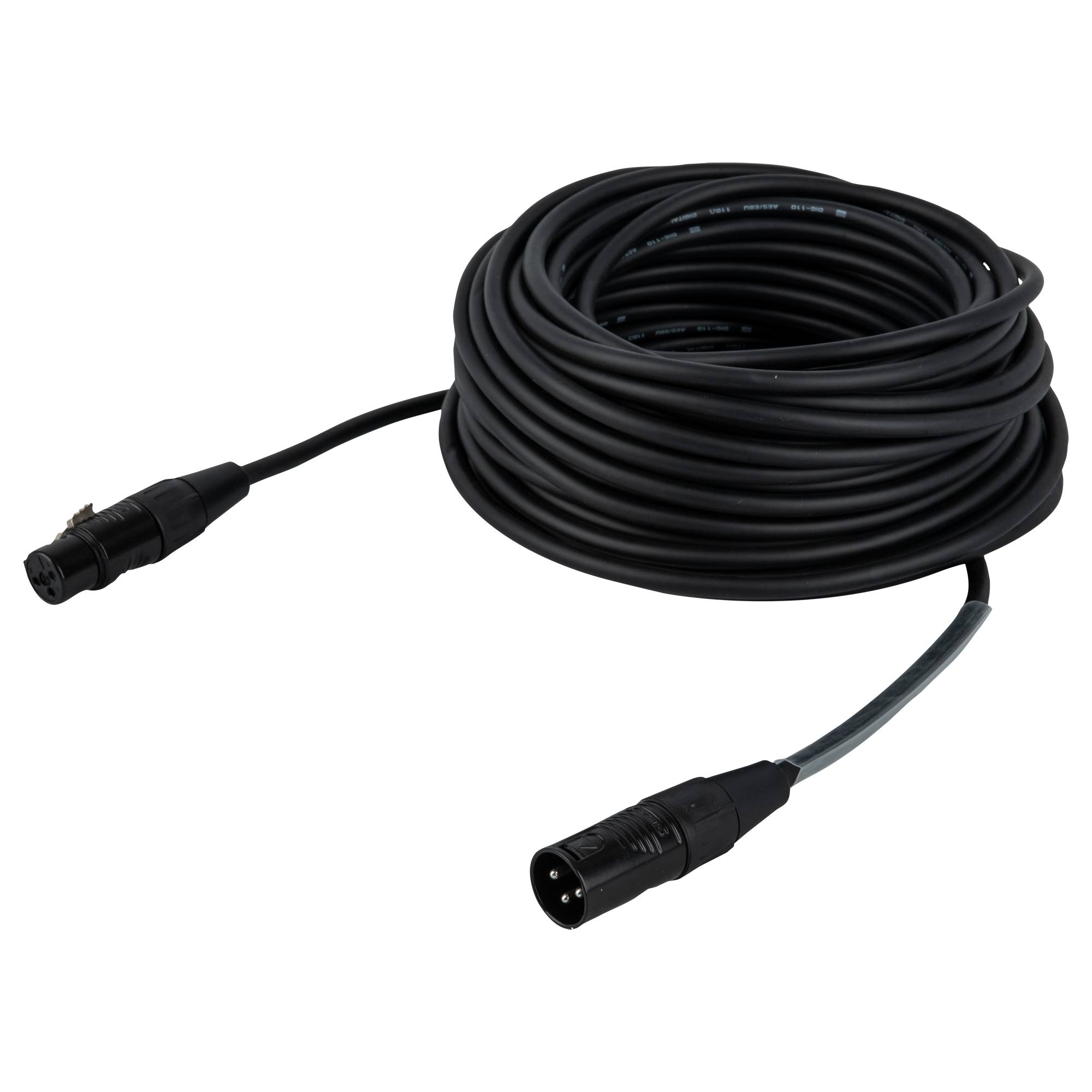 DAP FLR09 - DMX/AES-EBU XLR/M 3P to XLR/F 3P 20 m - versilbert