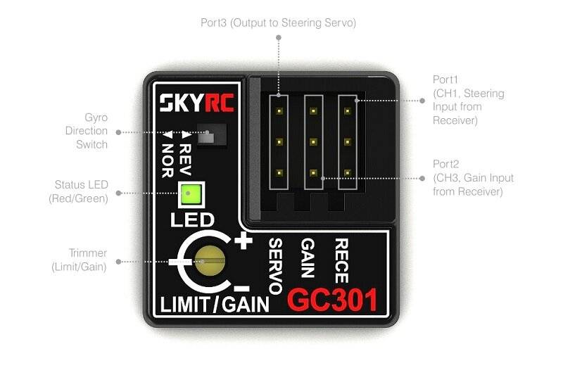 Gyroskop für RC-Automodelle SkyRC Gyro GC301