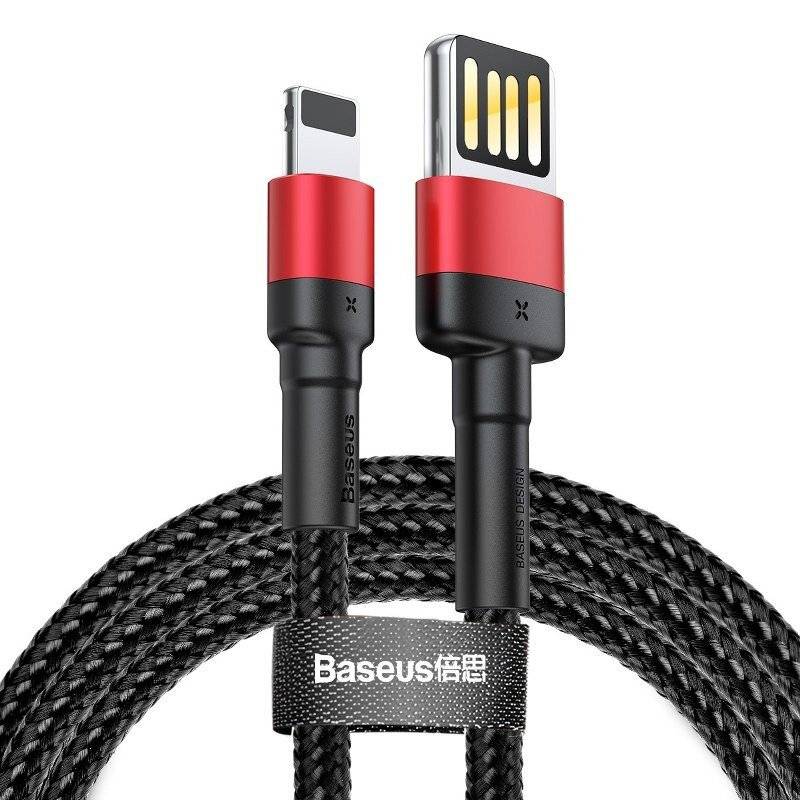Baseus Cafule Doppelseitiges USB Lightning Kabel 2,4A 1m (Schwarz+Rot)