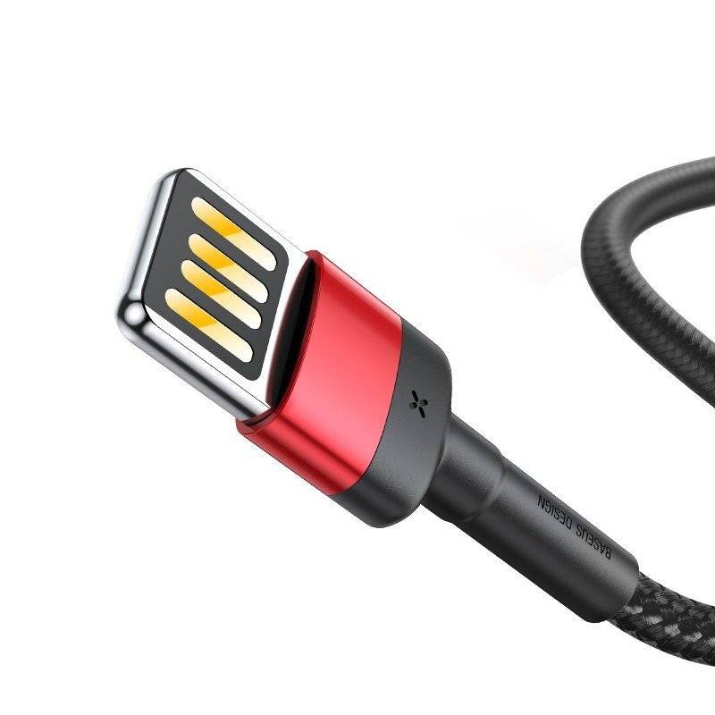 Baseus Cafule Doppelseitiges USB Lightning Kabel 2,4A 1m (Schwarz+Rot)