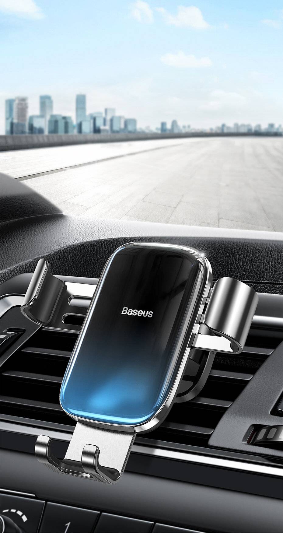 Baseus Glaze Schwerkraft Autohalterung für Lüftungsgitter, Aluminium (schwarz)