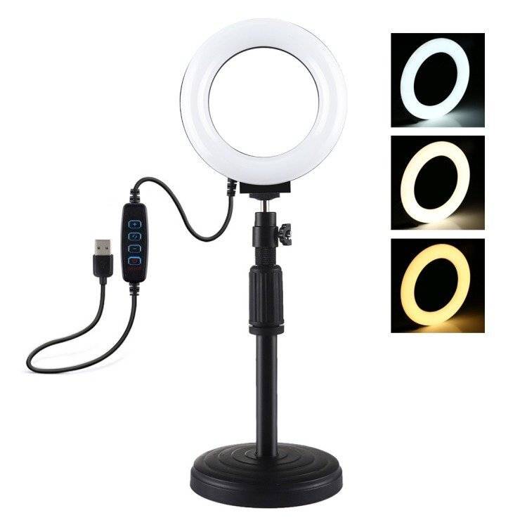 Ring LED Lampe Puluz mit verstellbarem Sockel PU391