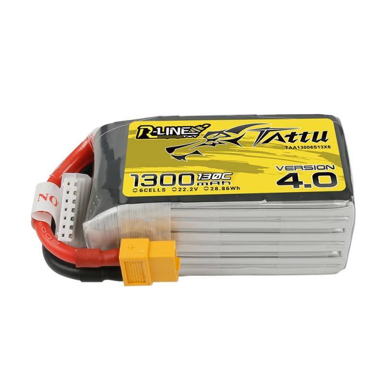 Tattu R-Line 4.0 1300mAh 22.2V 130C 6S1P XT60 Akku