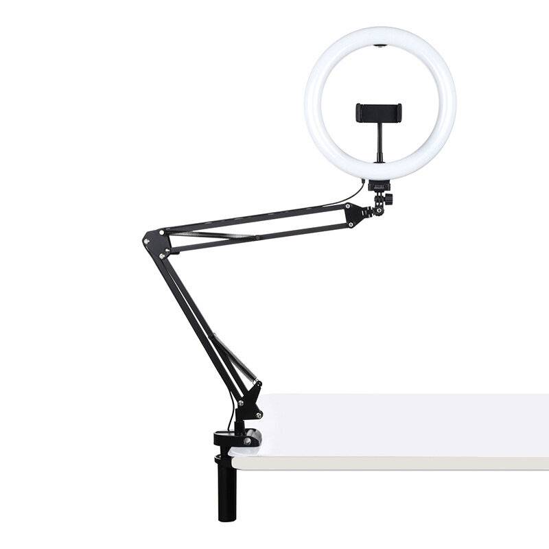 Tischarmständer Puluz mit 26cm LED Vlogging Ring PKT3090B