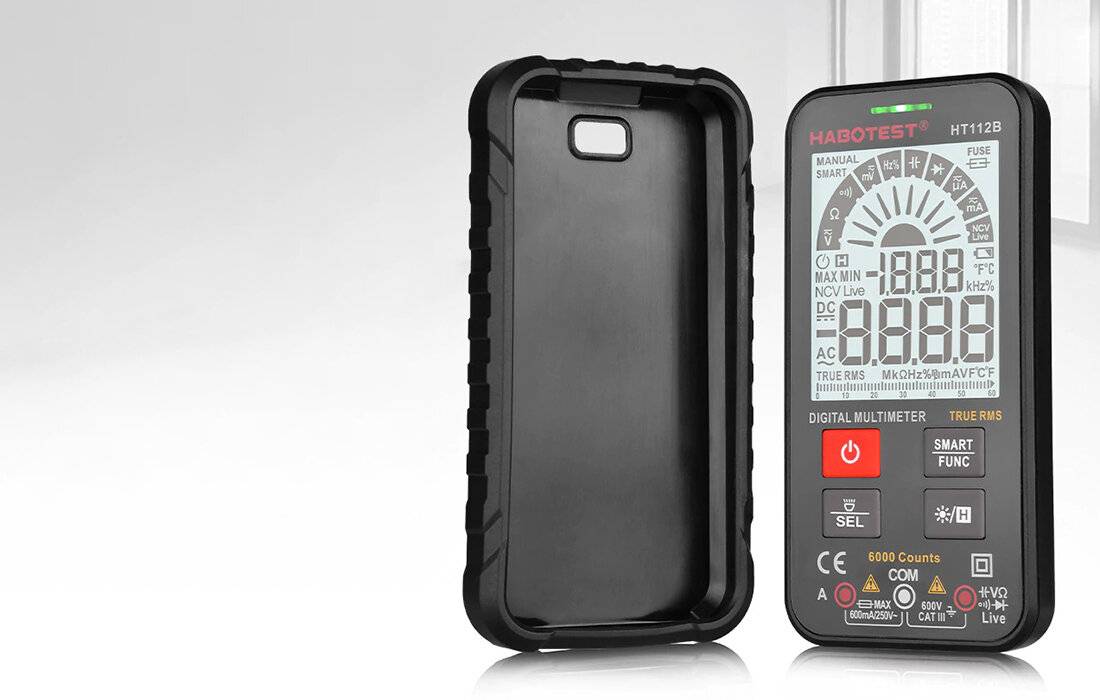 True RMS Digital-Multimeter Habotest HT112B, Smart-Funktion, 2.88 Zoll Display, ultraschla