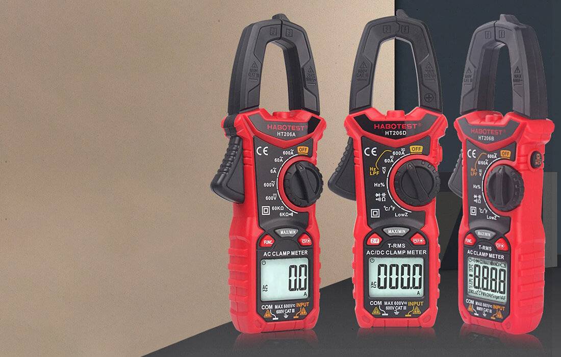 Habotest HT206A Digitales Stromzangenmessgerät, AC 600A/600V, True RMS, LCD-Display