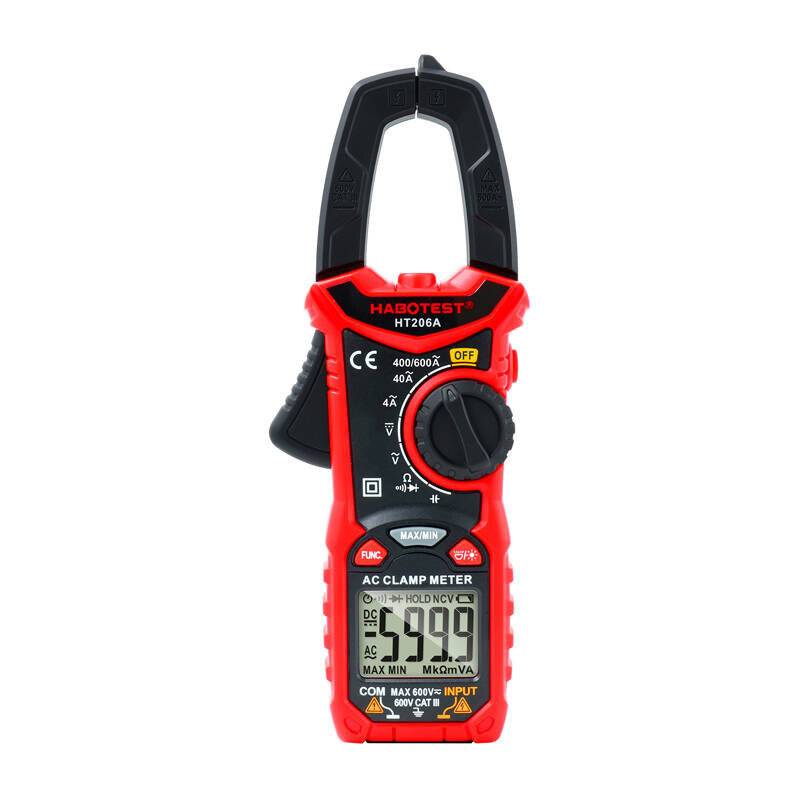 Habotest HT206A Digitales Stromzangenmessgerät, AC 600A/600V, True RMS, LCD-Display