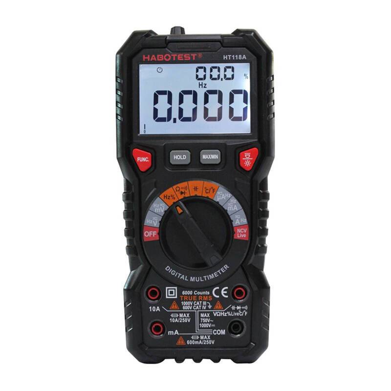 Digitales Multimeter Habotest HT118A, True RMS, NCV, LCD-Display, Temperaturmessung