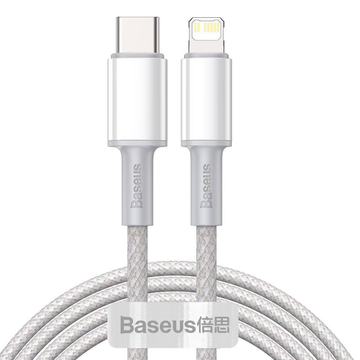 USB-C auf Lightning Baseus High Density Braided Cable, 20W, PD, 2m (weiß)