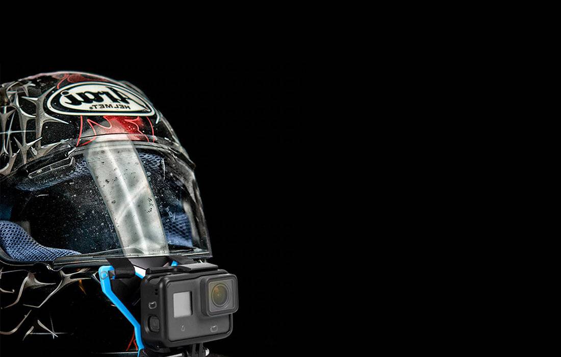 Motorradhelm Kinn Telesin + J-Hook Halterung für Sportkameras (GP-HBM-MT7)