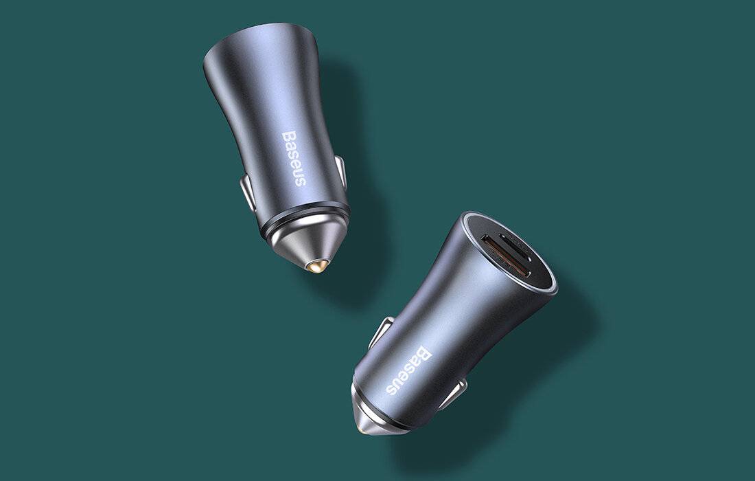 Baseus Golden Contactor Pro Autoladegerät, USB + USB-C, QC4.0+, PD, SCP, 40W blau USB-C