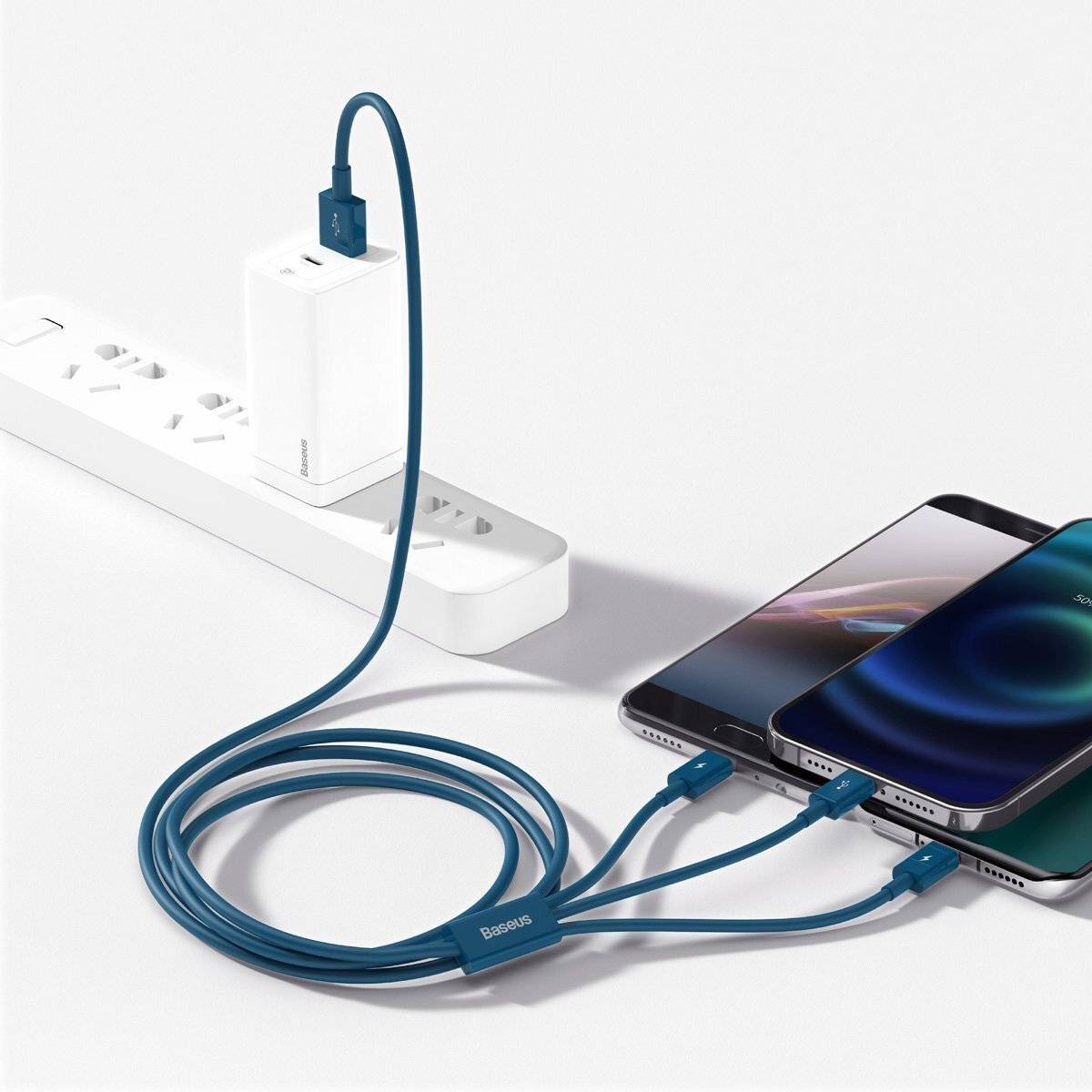 USB-Kabel 3in1 Baseus Superior Series, USB zu micro USB / USB-C / Lightning, 3.5A, 1.5m (blau)