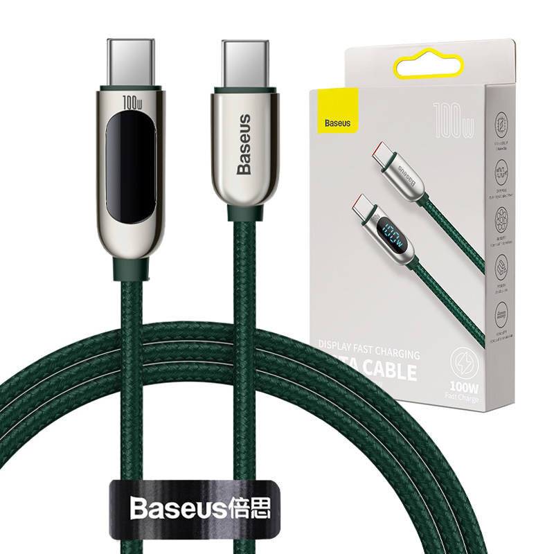 Baseus Display-Kabel USB-C zu USB-C 100W 1m (grün)
