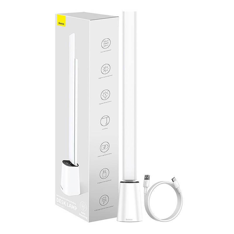 Klappbare Schreibtischlampe Baseus Smart Eye wiederaufladbar (weiß)