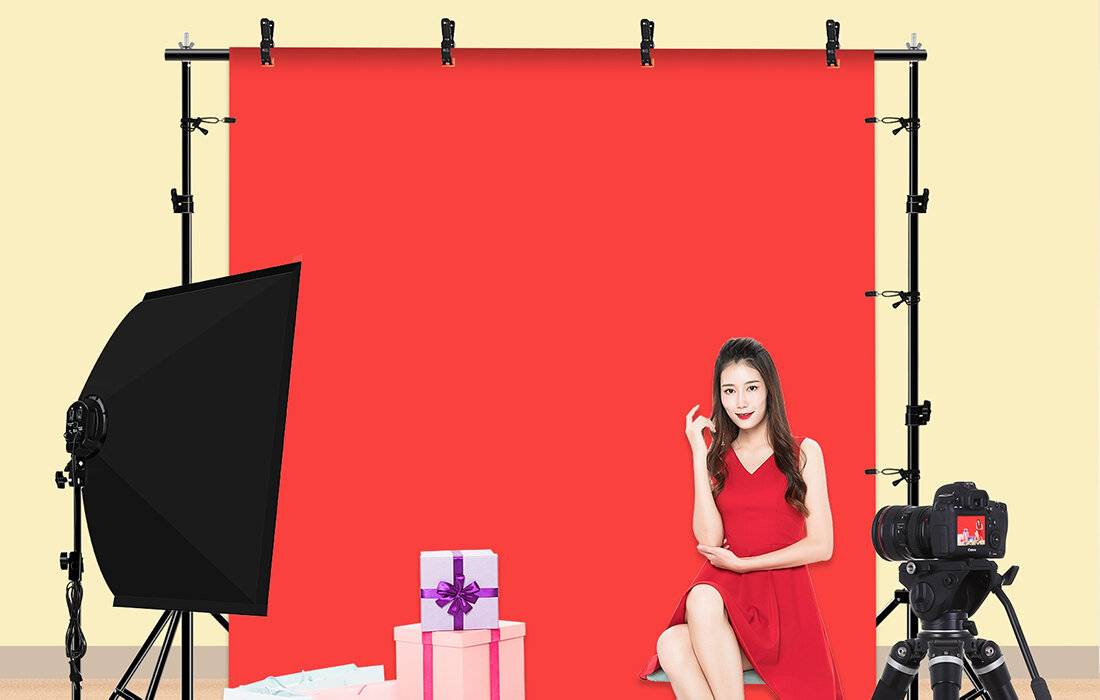 Fotostudio Hintergrund Unterstützung Puluz 2x2m + Backdrops 3 Stück PKT5204