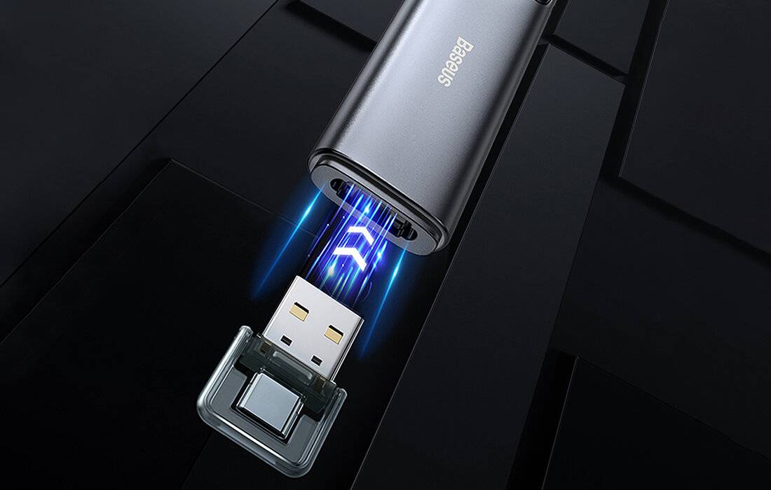 Baseus Orange Dot Multifunktionale Fernbedienung für Präsentationen, mit einem Laserpointer - grau