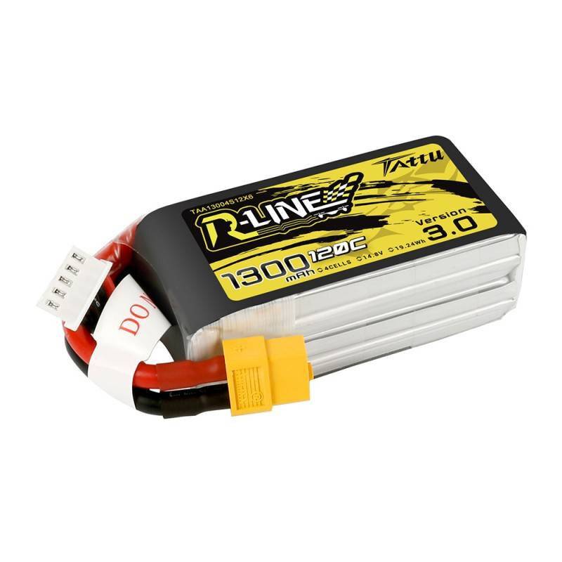 Tattu R-Line Version 3.0 1300mAh 14.8V 120C 4S1P XT60 Akku