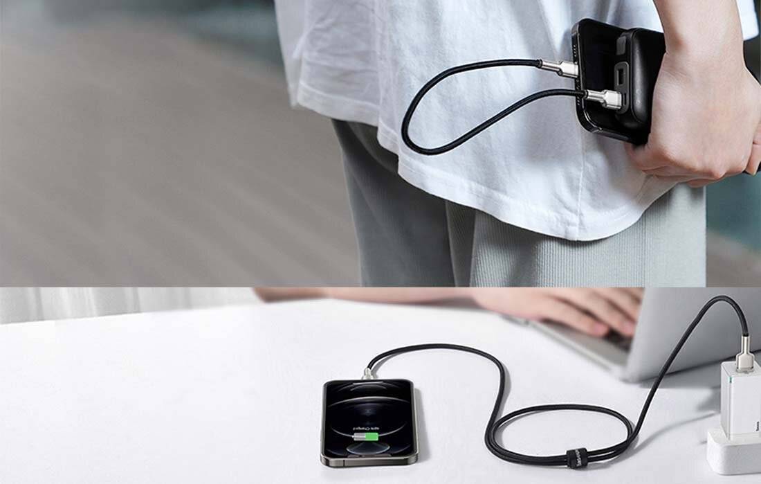 USB-Kabel für Lightning Baseus Cafule, 2.4A, 0,25m (schwarz)