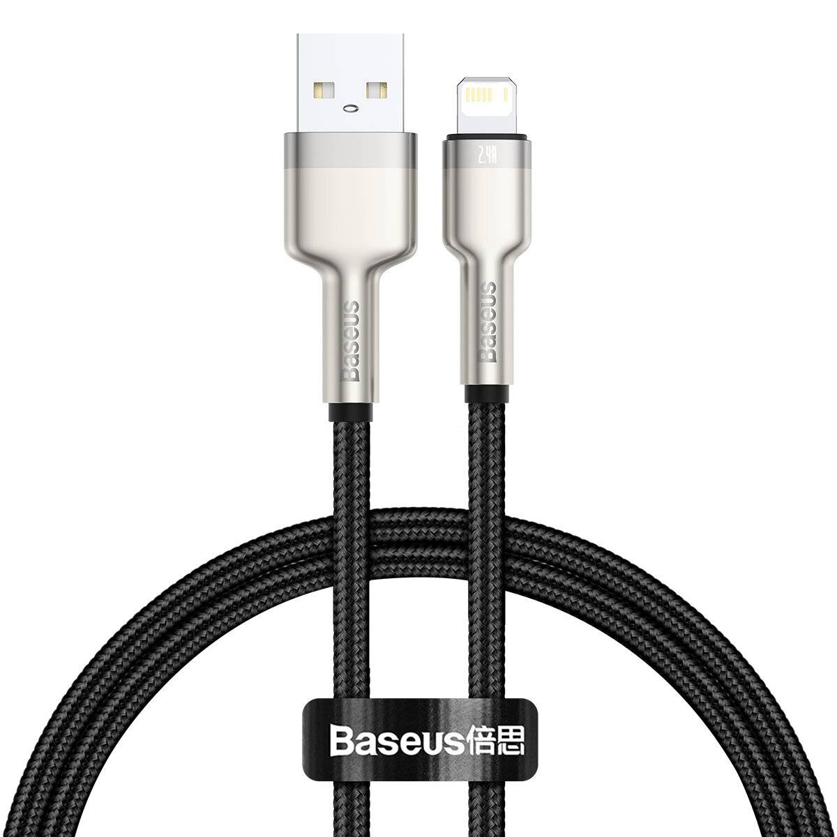 USB-Kabel für Lightning Baseus Cafule, 2.4A, 0,25m (schwarz)