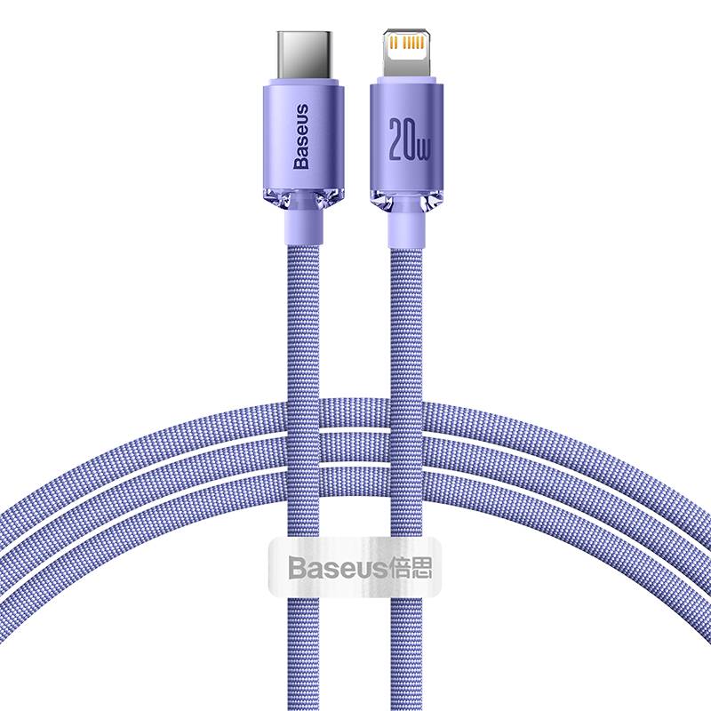 Baseus Crystal Shine Kabel USB-C zu Lightning, 20W, PD, 1.2m (lila)