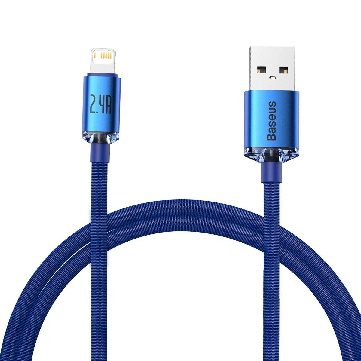 Baseus Crystal Shine Kabel USB zu Lightning, 2.4A, 1.2m (blau)