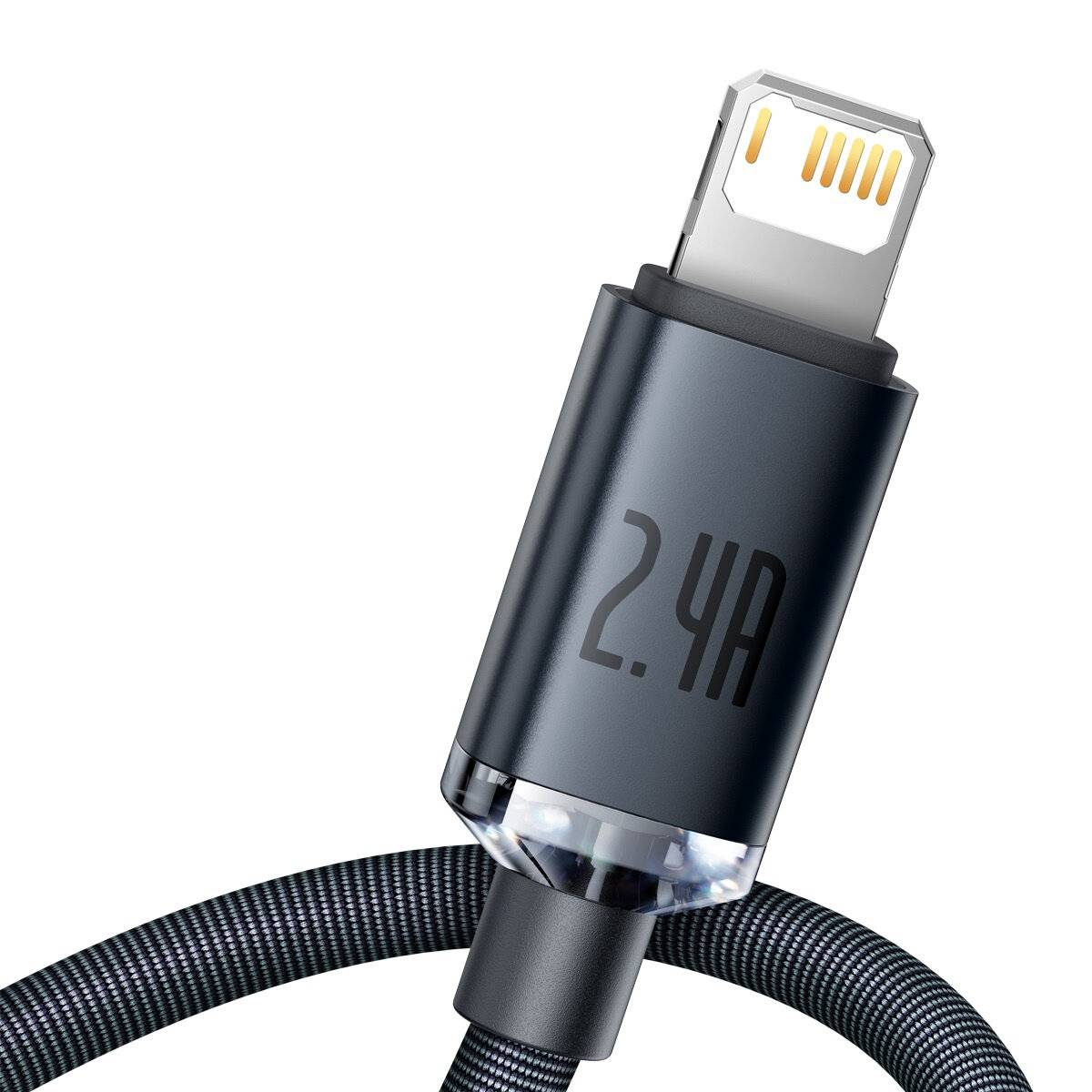 Baseus Crystal Shine Kabel USB zu Lightning, 2.4A, 1.2m (schwarz)