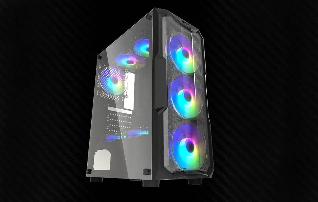 Computergehäuse Darkflash Aquarius Mesh (schwarz)