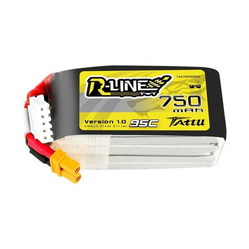 Akku Tattu R-Line 750mAh 14.8V 95C 4S1P JST-XHR