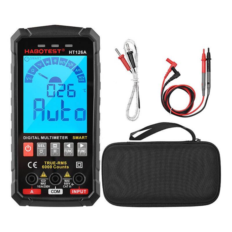 Habotest HT126A Digital-Multimeter, CAT III 600V, 6000 Counts, True RMS