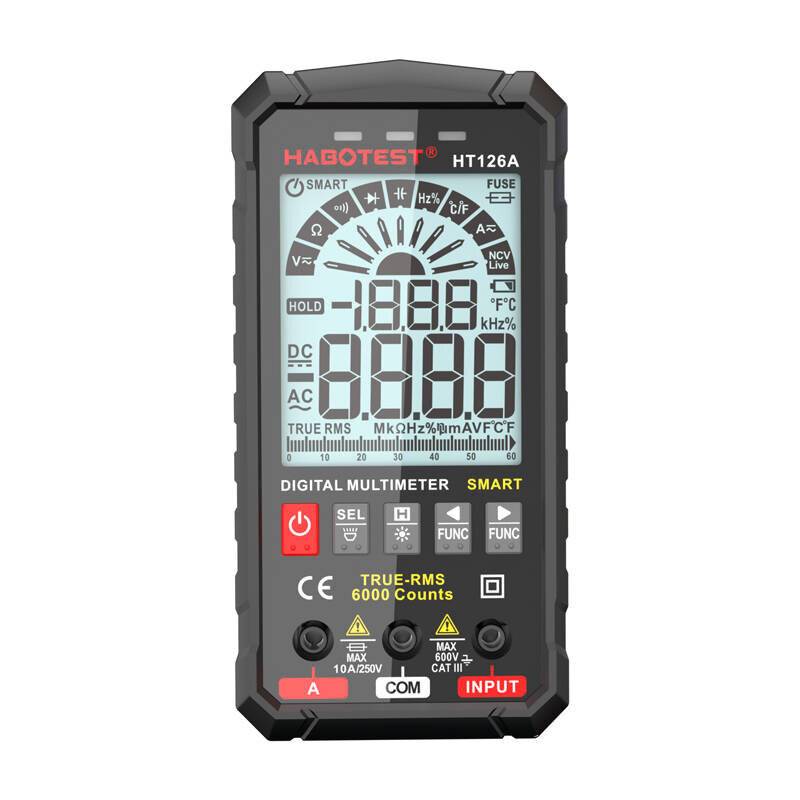 Habotest HT126A Digital-Multimeter, CAT III 600V, 6000 Counts, True RMS