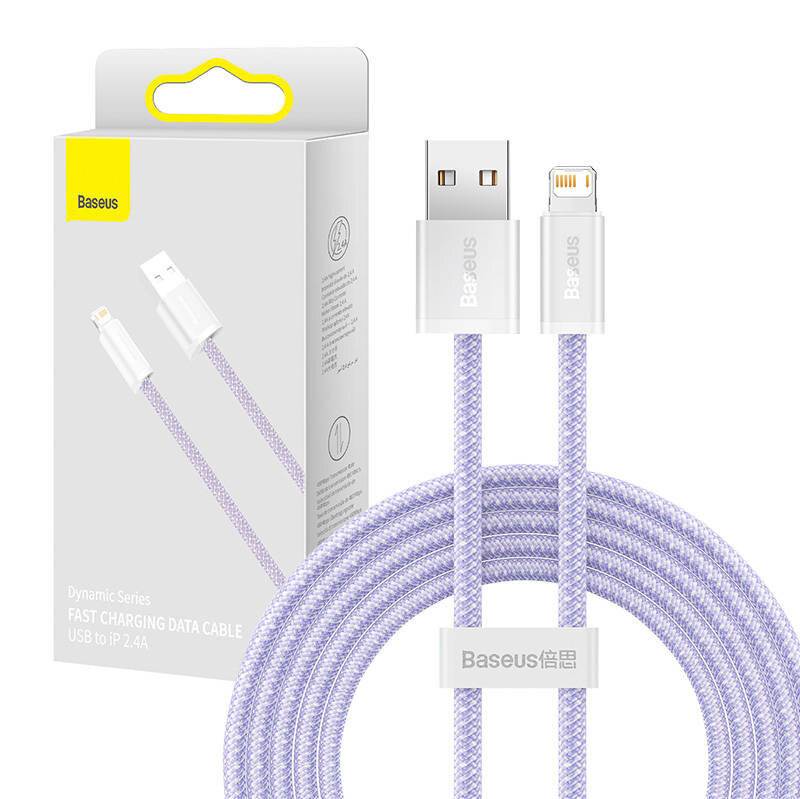 Baseus Dynamisches Kabel USB zu Lightning, 2.4A, 2m (Lila)