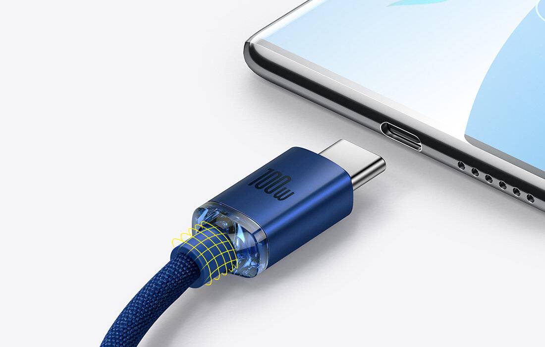 Baseus Crystal Shine Kabel USB zu USB-C, 5A100W1.2m (blau)