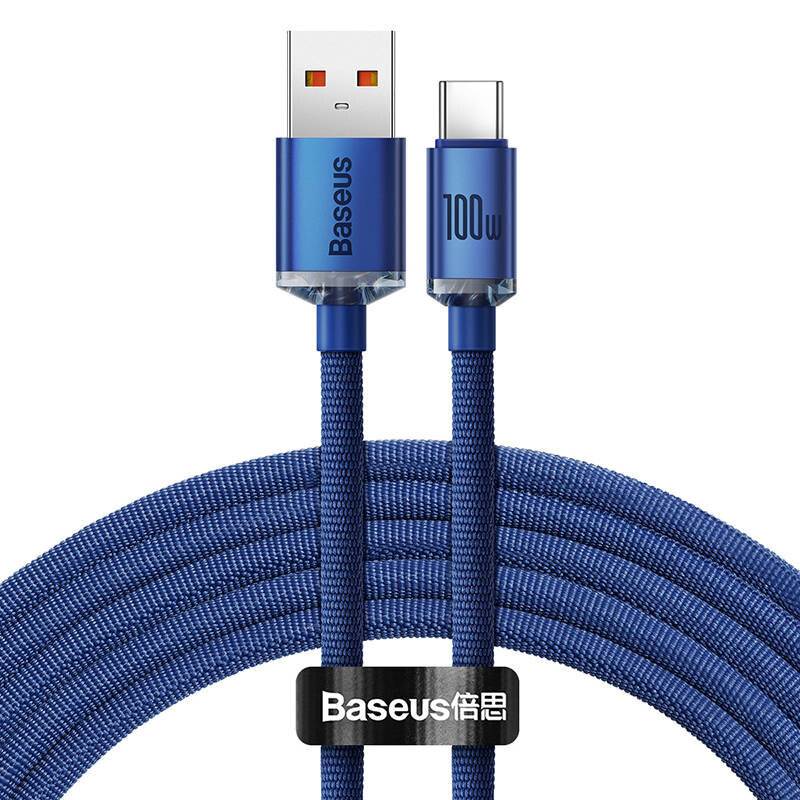 Baseus Crystal Shine Kabel USB zu USB-C, 5A100W1.2m (blau)